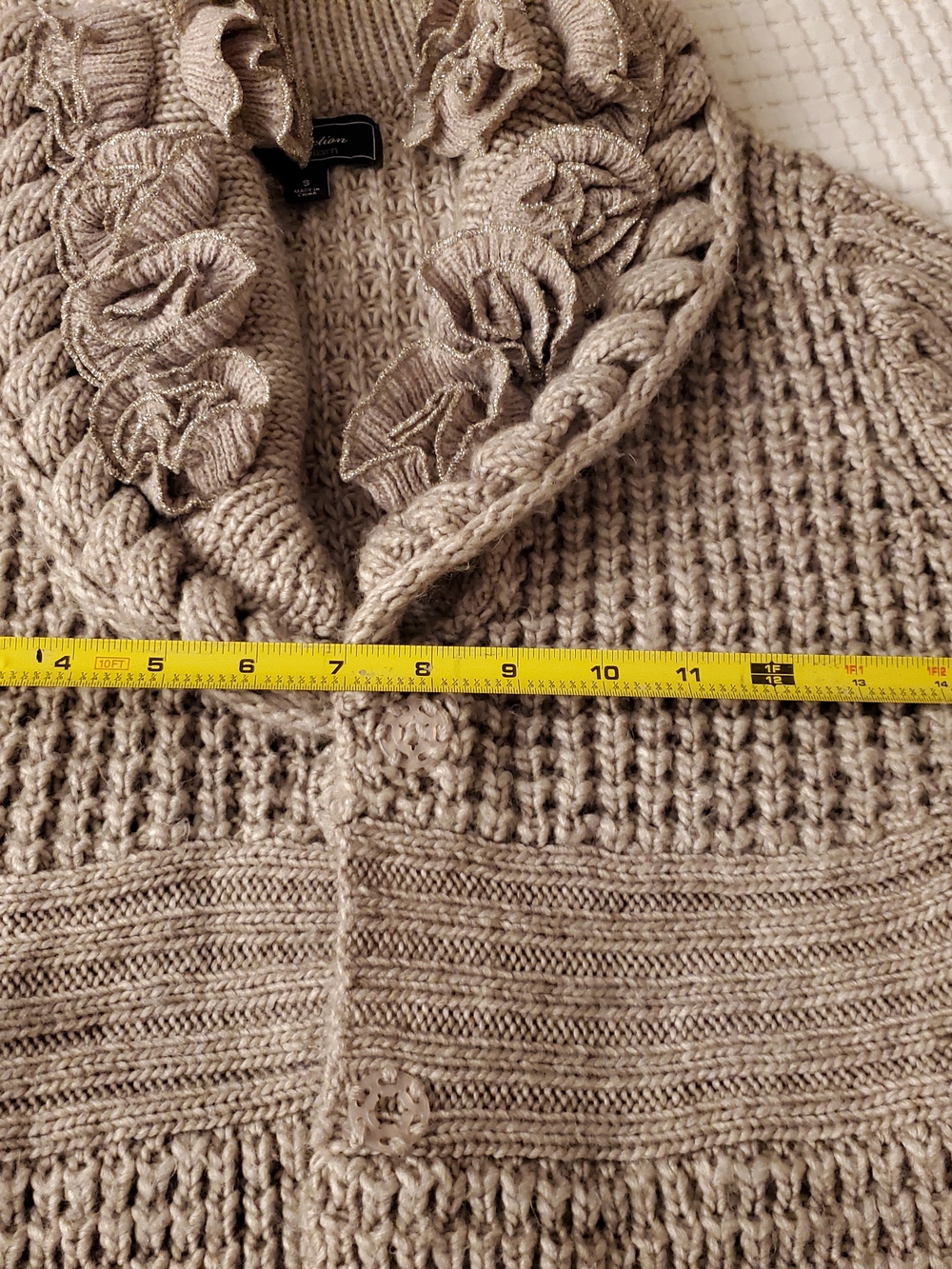 Dress Barn Taupe Knit Long Sleeve Cardigan Dress S - Picture 15 of 16